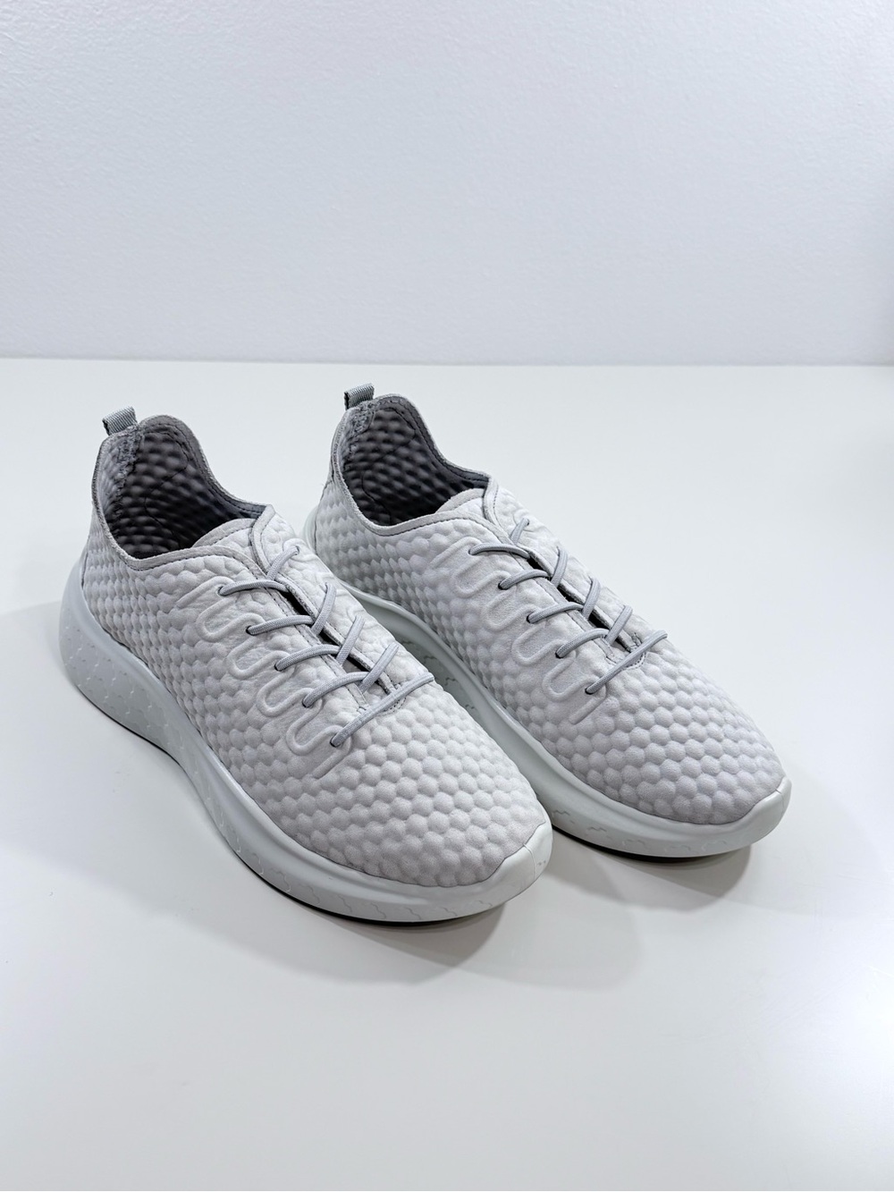 ECCO Therap Sea Mist Grey Leather Lace Up Comfort Sneakers Size 38 EU / US 7-7.5